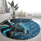 Personalised Port Adelaide Round Carpet Trippy Psychedelic Abstract Art Mascot Football Fans