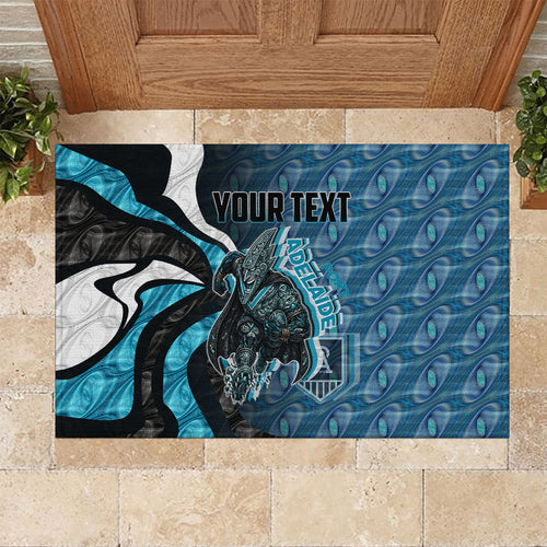 Personalised Port Adelaide Rubber Doormat Trippy Psychedelic Abstract Art Mascot Football Fans