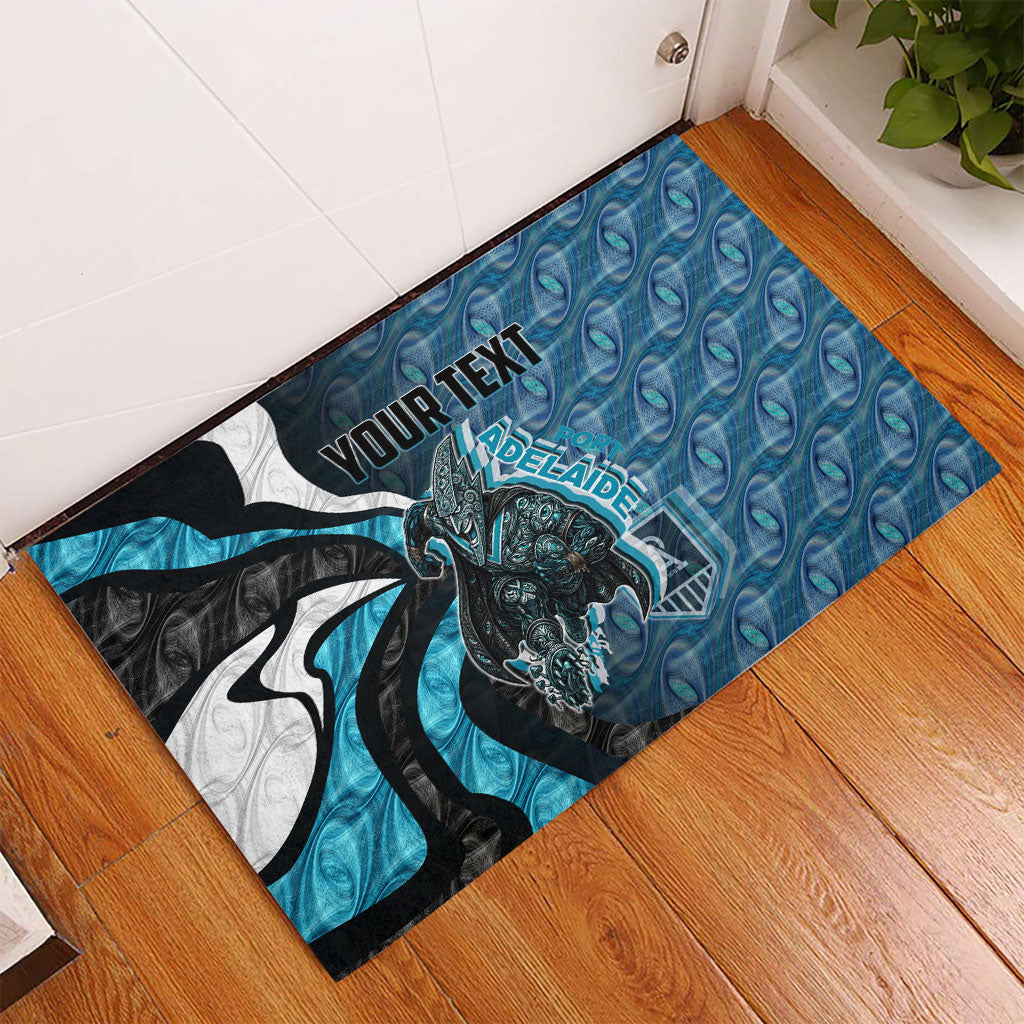 Personalised Port Adelaide Rubber Doormat Trippy Psychedelic Abstract Art Mascot Football Fans