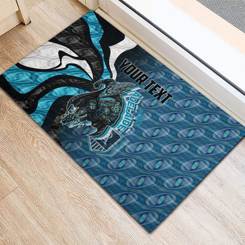 Personalised Port Adelaide Rubber Doormat Trippy Psychedelic Abstract Art Mascot Football Fans