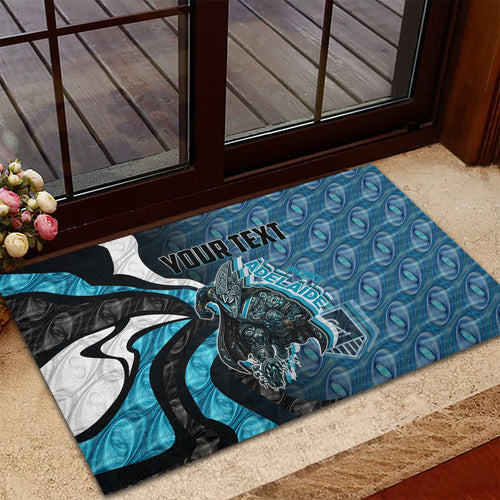 Personalised Port Adelaide Rubber Doormat Trippy Psychedelic Abstract Art Mascot Football Fans