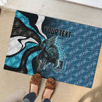 Personalised Port Adelaide Rubber Doormat Trippy Psychedelic Abstract Art Mascot Football Fans