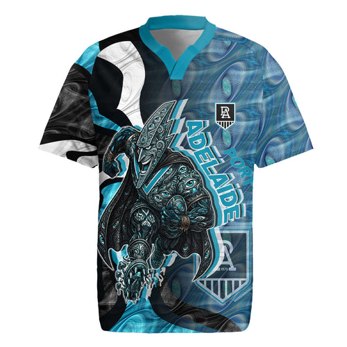 Personalised Port Adelaide Rugby Jersey Trippy Psychedelic Abstract Art Mascot Football Fans