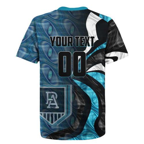 Personalised Port Adelaide Rugby Jersey Trippy Psychedelic Abstract Art Mascot Football Fans