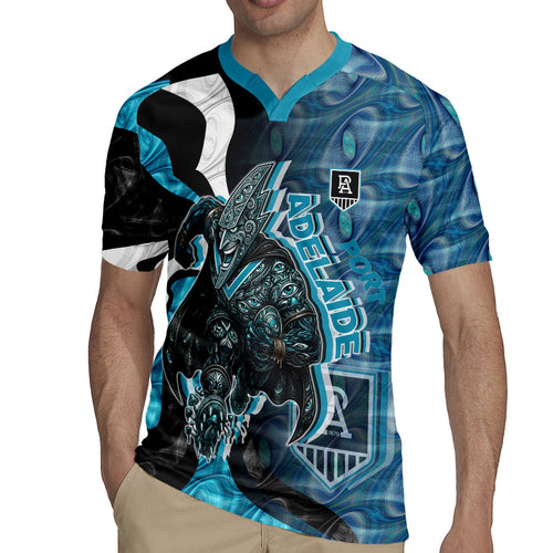 Personalised Port Adelaide Rugby Jersey Trippy Psychedelic Abstract Art Mascot Football Fans