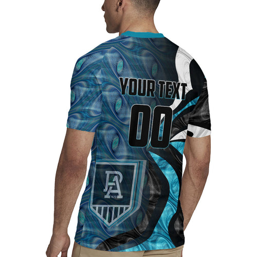 Personalised Port Adelaide Rugby Jersey Trippy Psychedelic Abstract Art Mascot Football Fans