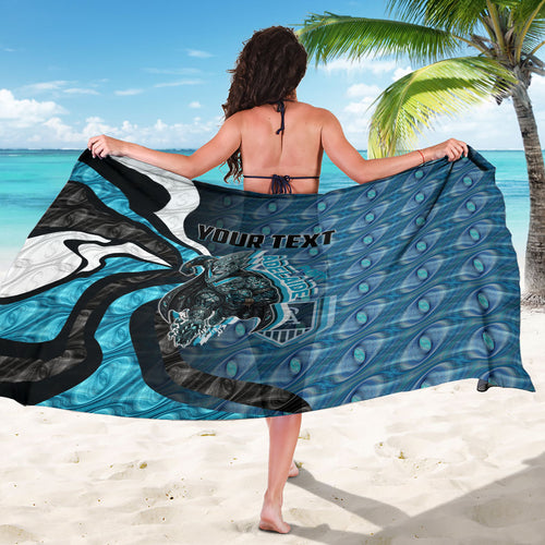 Personalised Port Adelaide Sarong Trippy Psychedelic Abstract Art Mascot Football Fans