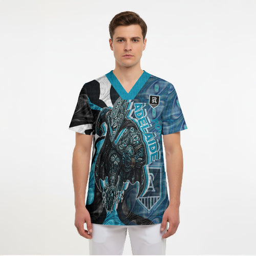 Personalised Port Adelaide Scrub Top Trippy Psychedelic Abstract Art Mascot Football Fans