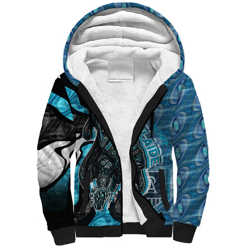 Personalised Port Adelaide Sherpa Hoodie Trippy Psychedelic Abstract Art Mascot Football Fans