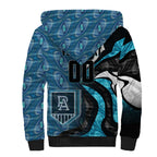 Personalised Port Adelaide Sherpa Hoodie Trippy Psychedelic Abstract Art Mascot Football Fans