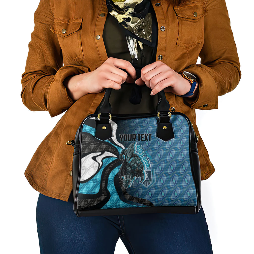 Personalised Port Adelaide Shoulder Handbag Trippy Psychedelic Abstract Art Mascot Football Fans