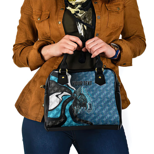 Personalised Port Adelaide Shoulder Handbag Trippy Psychedelic Abstract Art Mascot Football Fans