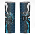 Personalised Port Adelaide Skinny Tumbler Trippy Psychedelic Abstract Art Mascot Football Fans