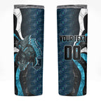 Personalised Port Adelaide Skinny Tumbler Trippy Psychedelic Abstract Art Mascot Football Fans