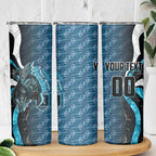 Personalised Port Adelaide Skinny Tumbler Trippy Psychedelic Abstract Art Mascot Football Fans