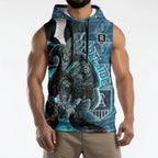 Personalised Port Adelaide Sleeveless Hoodie Trippy Psychedelic Abstract Art Mascot Football Fans