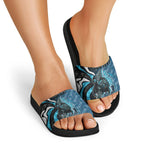 Personalised Port Adelaide Slide Sandals Trippy Psychedelic Abstract Art Mascot Football Fans