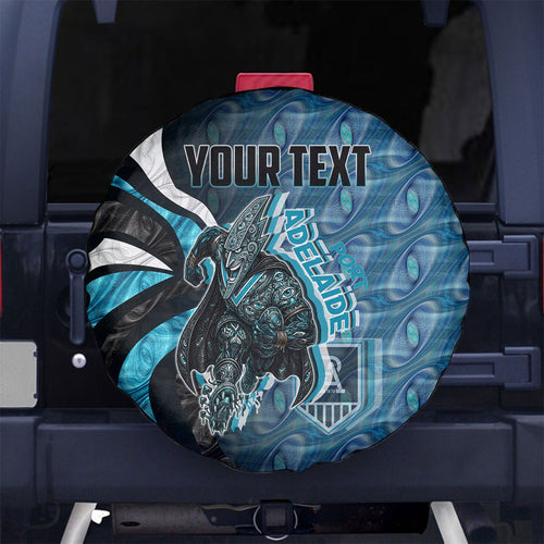 Personalised Port Adelaide Spare Tire Cover Trippy Psychedelic Abstract Art Mascot Football Fans
