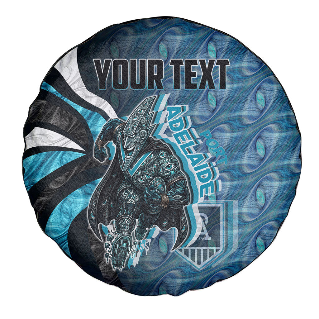 Personalised Port Adelaide Spare Tire Cover Trippy Psychedelic Abstract Art Mascot Football Fans