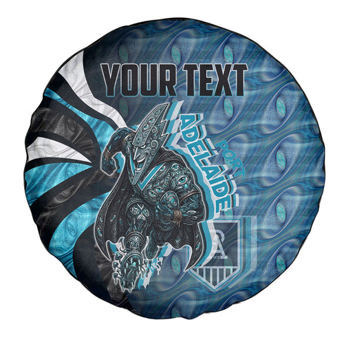Personalised Port Adelaide Spare Tire Cover Trippy Psychedelic Abstract Art Mascot Football Fans