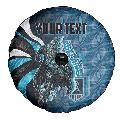 Personalised Port Adelaide Spare Tire Cover Trippy Psychedelic Abstract Art Mascot Football Fans