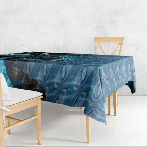 Personalised Port Adelaide Tablecloth Trippy Psychedelic Abstract Art Mascot Football Fans