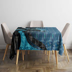 Personalised Port Adelaide Tablecloth Trippy Psychedelic Abstract Art Mascot Football Fans