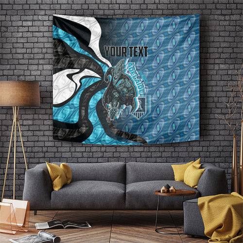 Personalised Port Adelaide Tapestry Trippy Psychedelic Abstract Art Mascot Football Fans