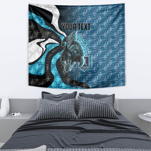 Personalised Port Adelaide Tapestry Trippy Psychedelic Abstract Art Mascot Football Fans
