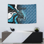 Personalised Port Adelaide Tapestry Trippy Psychedelic Abstract Art Mascot Football Fans