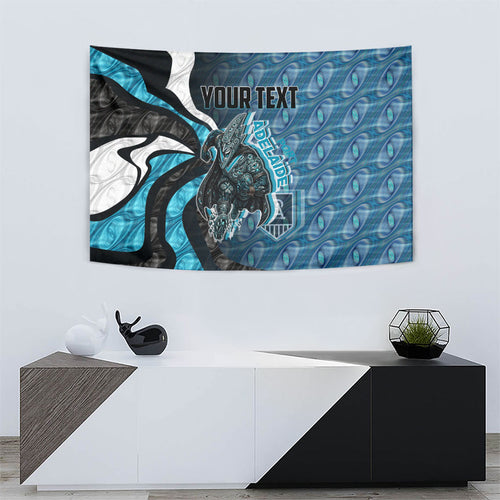 Personalised Port Adelaide Tapestry Trippy Psychedelic Abstract Art Mascot Football Fans
