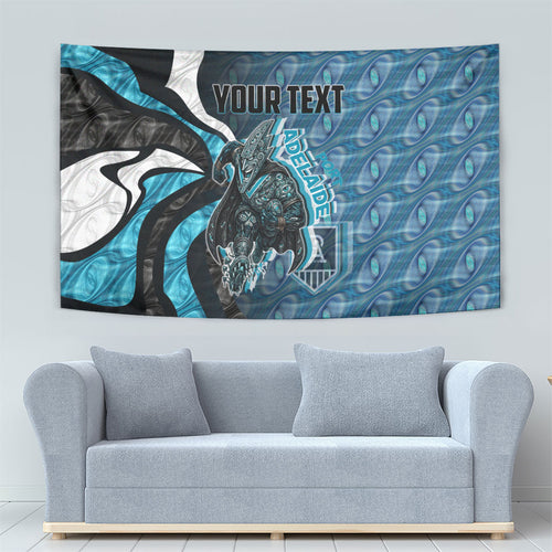 Personalised Port Adelaide Tapestry Trippy Psychedelic Abstract Art Mascot Football Fans