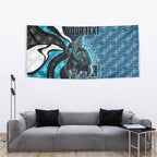 Personalised Port Adelaide Tapestry Trippy Psychedelic Abstract Art Mascot Football Fans