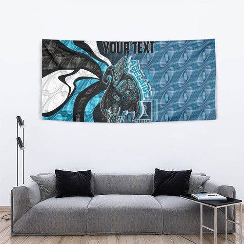 Personalised Port Adelaide Tapestry Trippy Psychedelic Abstract Art Mascot Football Fans