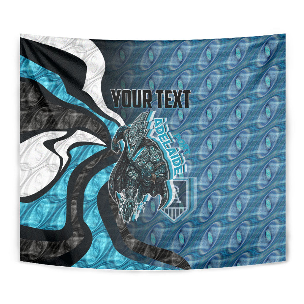 Personalised Port Adelaide Tapestry Trippy Psychedelic Abstract Art Mascot Football Fans