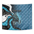 Personalised Port Adelaide Tapestry Trippy Psychedelic Abstract Art Mascot Football Fans