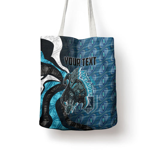 Personalised Port Adelaide Tote Bag Trippy Psychedelic Abstract Art Mascot Football Fans