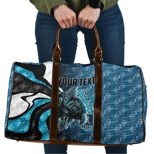 Personalised Port Adelaide Travel Bag Trippy Psychedelic Abstract Art Mascot Football Fans