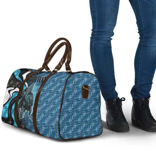 Personalised Port Adelaide Travel Bag Trippy Psychedelic Abstract Art Mascot Football Fans