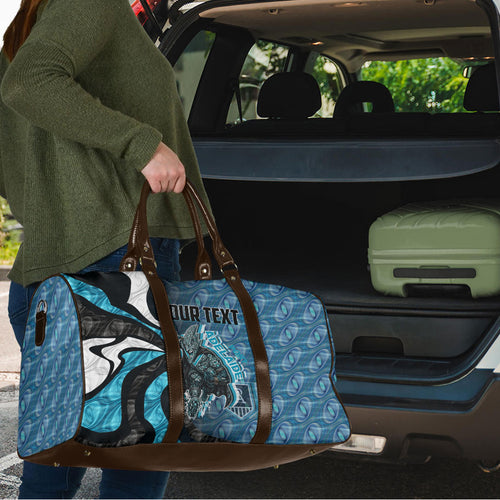 Personalised Port Adelaide Travel Bag Trippy Psychedelic Abstract Art Mascot Football Fans