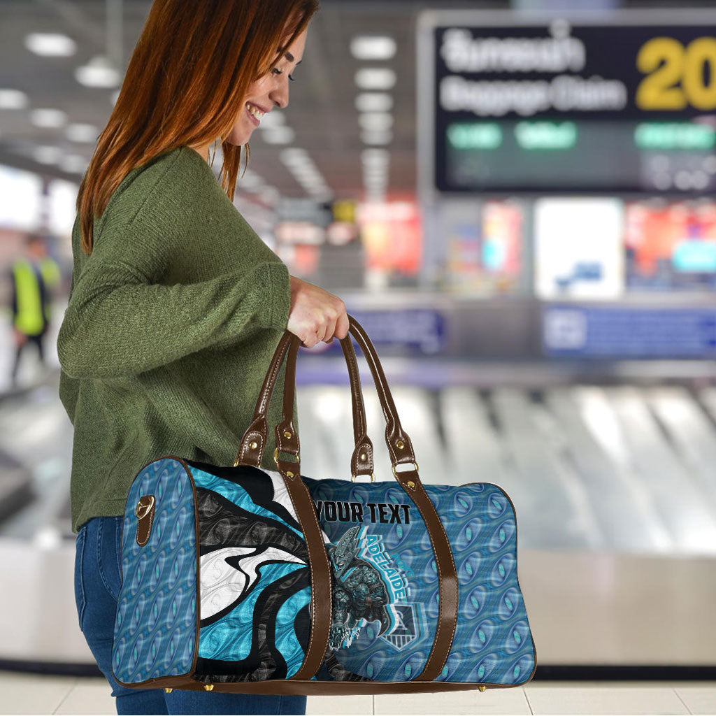 Personalised Port Adelaide Travel Bag Trippy Psychedelic Abstract Art Mascot Football Fans
