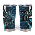 Personalised Port Adelaide Tumbler Cup Trippy Psychedelic Abstract Art Mascot Football Fans