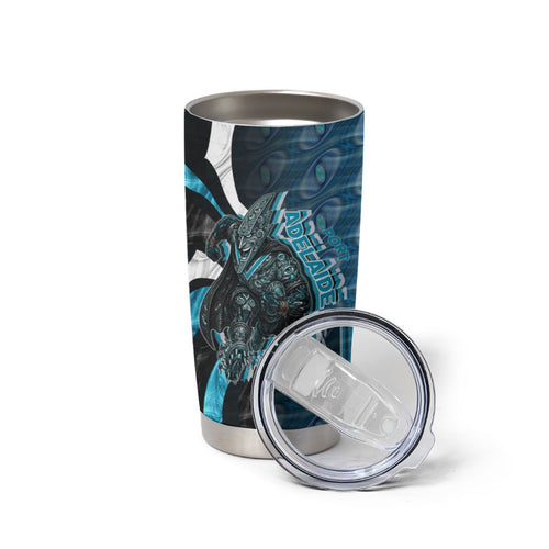 Personalised Port Adelaide Tumbler Cup Trippy Psychedelic Abstract Art Mascot Football Fans