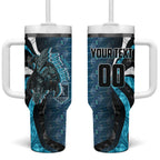 Personalised Port Adelaide Tumbler With Handle Trippy Psychedelic Abstract Art Mascot Football Fans