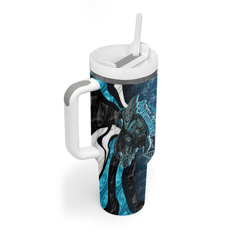 Personalised Port Adelaide Tumbler With Handle Trippy Psychedelic Abstract Art Mascot Football Fans