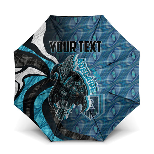 Personalised Port Adelaide Umbrella Trippy Psychedelic Abstract Art Mascot Football Fans