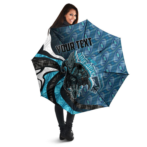 Personalised Port Adelaide Umbrella Trippy Psychedelic Abstract Art Mascot Football Fans