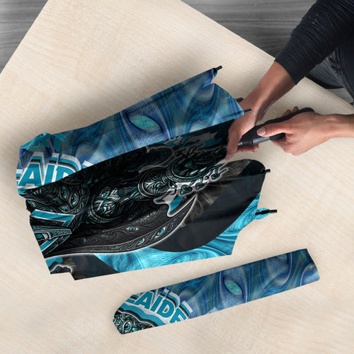 Personalised Port Adelaide Umbrella Trippy Psychedelic Abstract Art Mascot Football Fans