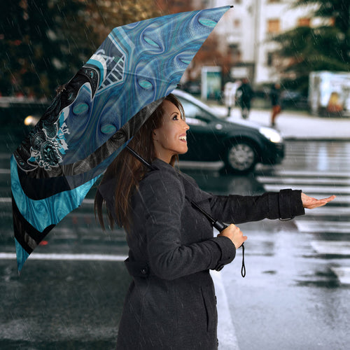 Personalised Port Adelaide Umbrella Trippy Psychedelic Abstract Art Mascot Football Fans