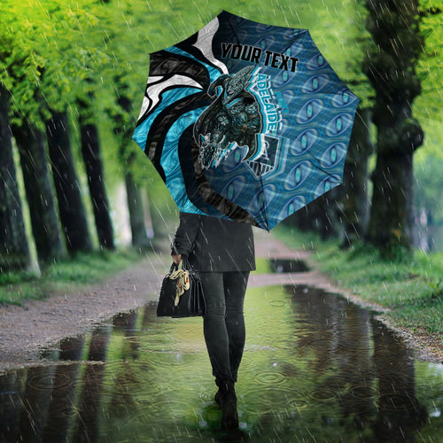 Personalised Port Adelaide Umbrella Trippy Psychedelic Abstract Art Mascot Football Fans